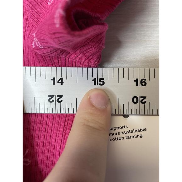 Jumping Beans Dress Girls 10 Pink Pretty Bows Short Sleeve Skater Ribbed - Picture 5 of 10